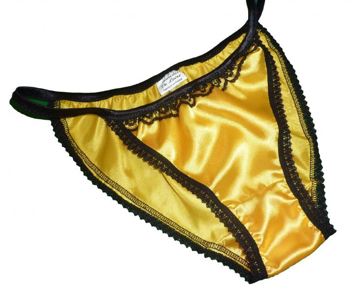 Yellow and Black Tanga Panties